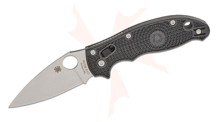 Spyderco Manix 2 Lightweight Folding Knife 3.375 inch CTS-BD-1N Plain Blade, Black FRCP Handles