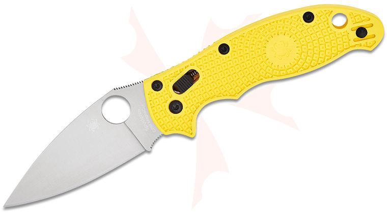 Spyderco Manix 2 Salt Lightweight Ball Bearing Lock Folding Knife 3.37 inch Satin CPM-MagnaCut Plain Blade, Yellow FRN Handles