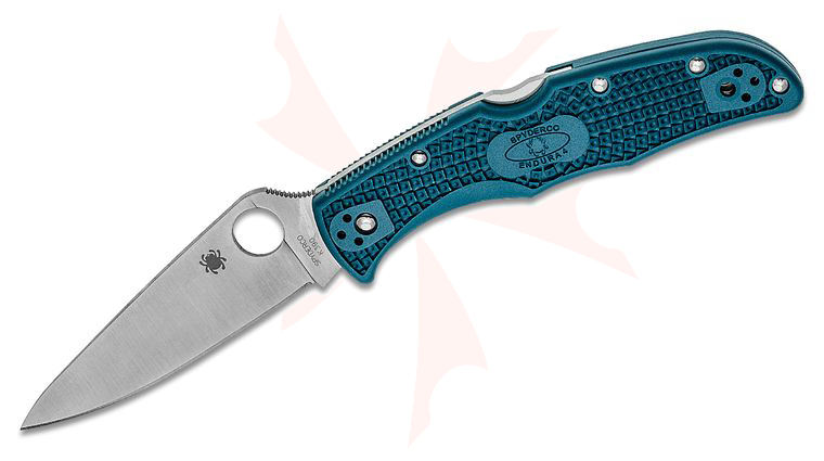 Spyderco Endura 4 Lightweight Folding Knife 3.8 inch K390 Satin Plain Blade, Blue FRN Handles