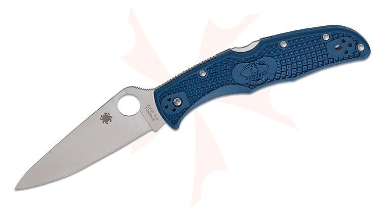 Spyderco Endura 4 Lightweight Folding Knife 3.8 inch CPM-SPY27 Satin Plain Blade, Cobalt Blue FRN Handles
