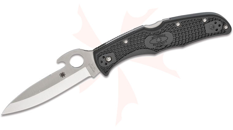 Spyderco Endura 4 Emerson Opener Folding Knife 3.75 inch VG10 Satin Plain Drop Point Blade with Wave, Dark Gray FRN Handles
