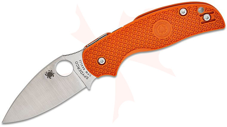 Spyderco Sage 5 Lightweight Compression Lock Folding Knife 3 inch CPM-REX 121 Satin Blade, Burnt Orange FRN Handles