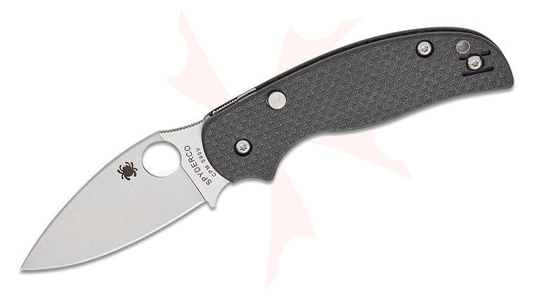 Spyderco Sage 6 Button Compression Lock Sprint Run Folding Knife 3 inch CPM-S90V Satin Blade, Peel-Ply Carbon Fiber Handles