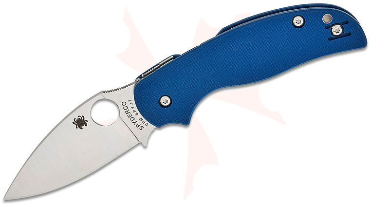 Spyderco Sage 5 Compression Lock Folding Knife 3 inch CPM-SPY27 Satin Blade, Cobalt Blue G10 Handles