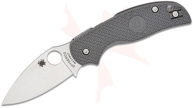 Spyderco Sage 5 Lightweight Compression Lock Folding Knife 3 inch Maxamet Satin Blade, Gray FRN Handles