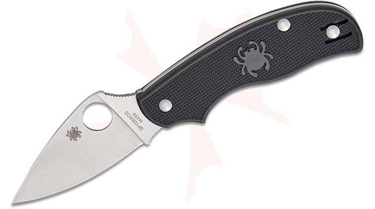 Spyderco Urban Lightweight Slipjoint Folding Knife 2.49 inch Plain M398 Blade, Black FRN Handles
