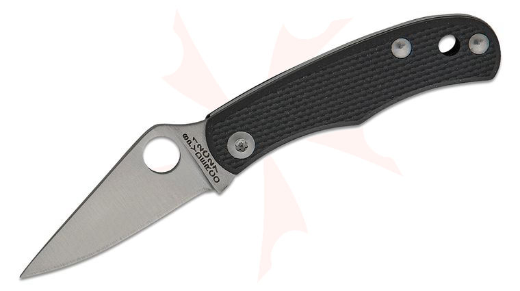 Spyderco Bug Micro-Size Slipjoint Folding Knife 1.27 inch 12C27 Satin Plain Blade, Black G10 Handles