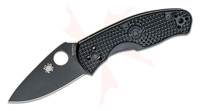 Spyderco Persistence Lightweight Folding Knife 2.77 inch Black Plain Blade, Black FRN Handles