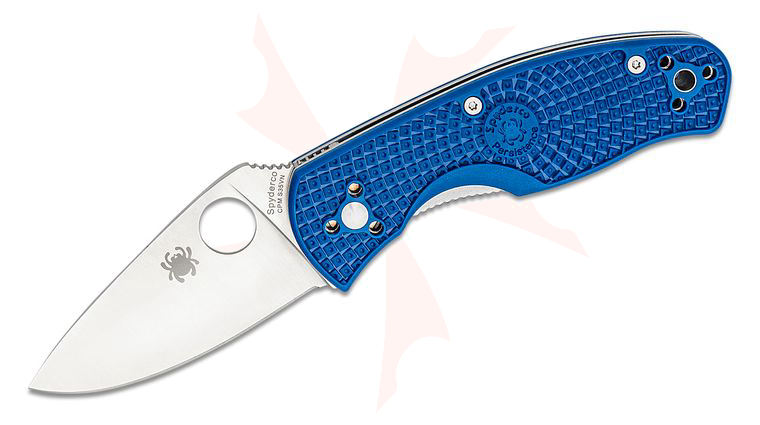 Spyderco Persistence Lightweight Folding Knife 2.75 inch S35VN Satin Plain Blade, Blue  FRN Handles