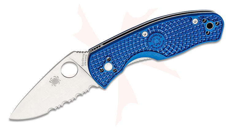 Spyderco Persistence Lightweight Folding Knife 2.75 inch S35VN Satin Combo Blade, Blue FRN Handles