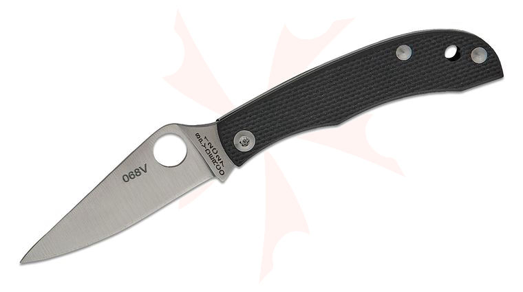 Spyderco HoneyBee Micro-Size Slipjoint Folding Knife 1.67 inch 12C27 Satin Plain Blade, Black G10 Handles