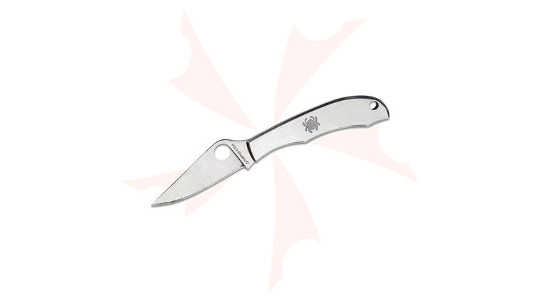 Spyderco HoneyBee Micro-Size Folding Knife 1.67 inch Satin Plain Blade, Stainless Steel Handles