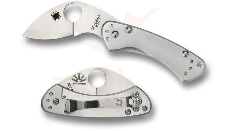 Spyderco C141P Balance Folding Knife 1-15/16 inch VG10 Plain Blade, Steel Handles