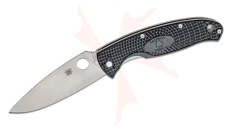 Spyderco Resilience Lightweight Folding Knife 4.2 inch Satin Plain Blade, Black FRN Handles