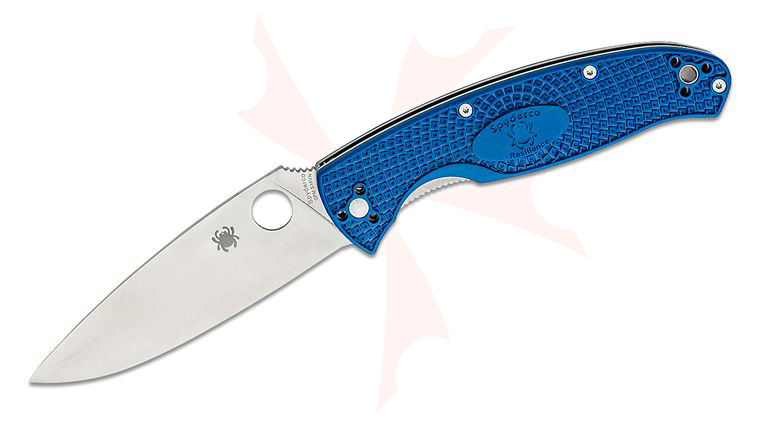 Spyderco Resilience Lightweight Folding Knife 4.2 inch CPM-S35VN Satin Plain Blade, Blue FRN Handles