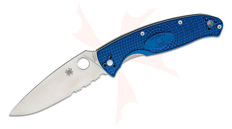 Spyderco Resilience Lightweight Folding Knife 4.2 inch CPM-S35VN Satin Combo Blade, Blue FRN Handles