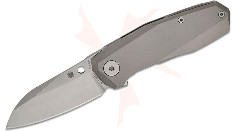 Spyderco Marcin Slysz Techno 3 Flipper Knife 2.64 inch CTS-XHP Satin Plain Blade, Chamfered Titanium Handles
