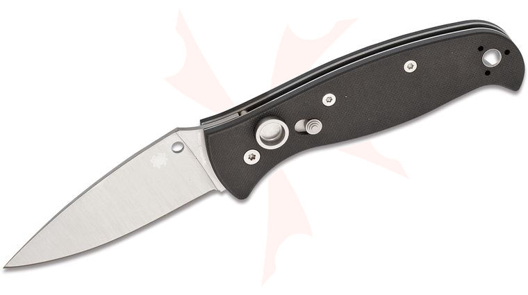 Spyderco Autonomy 2 AUTO Folding Knife LC200N Satin Plain Blade, Black G10 Handles