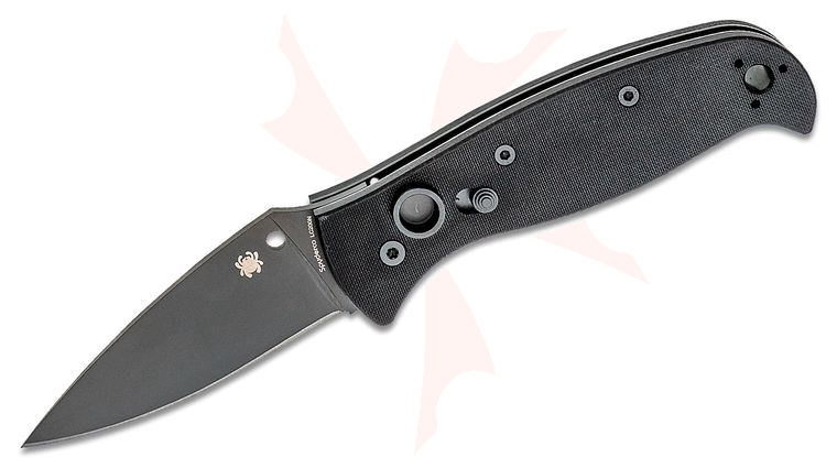 Spyderco Autonomy 2 AUTO Folding Knife 3.5 inch LC200N Black DLC Plain Blade, Black G10 Handles