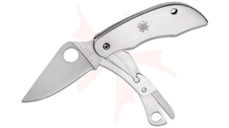 Spyderco ClipiTool Scissors Folding 2 inch 8Cr13MoV Blade, Stainless Steel Handles