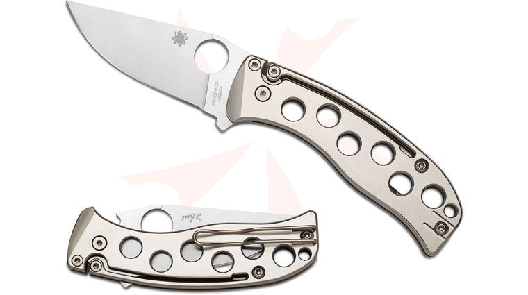 Spyderco C192TIP PITS Slipjoint Folder 2.97 inch N690Co Satin Blade, Titanium Handles