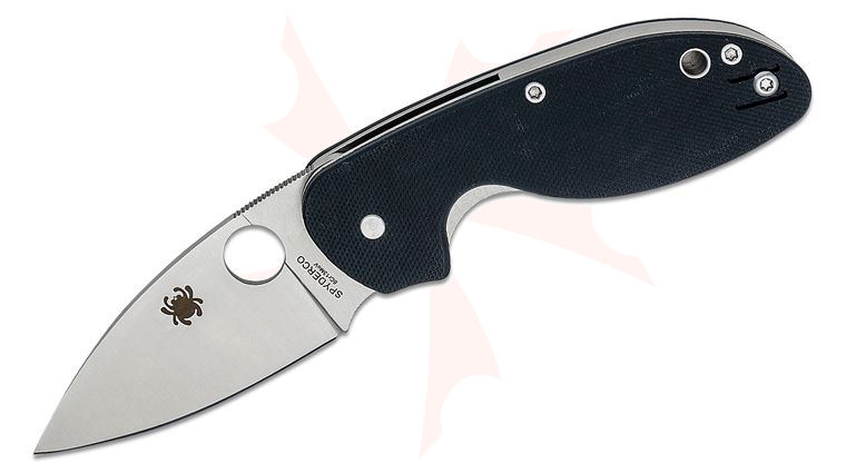 Spyderco Efficient Folding Knife 3 inch Satin Plain Blade, Black G10 Handles