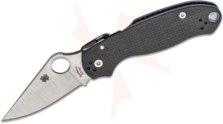 Spyderco Para 3 Limited Edition Folding Knife 3 inch 52100 Satin Plain Blade, Peel-Ply Carbon Fiber Handles (Paramilitary 3)