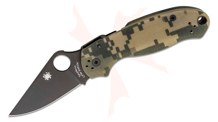 Spyderco Para 3 Folding Knife 3 inch S45VN Black Plain Blade, Digital Camo G10 Handles (Paramilitary 3)