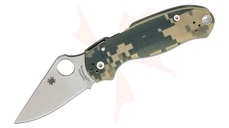 Spyderco Para 3 Folding Knife 3 inch S45VN Satin Plain Blade, Digital Camo G10 Handles (Paramilitary 3)