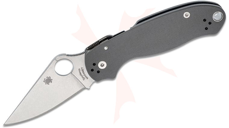 Spyderco C223GPDGY Para 3 Folding Knife 3 inch Maxamet Stonewashed Plain Blade, Dark Gray G10 Handles (Paramilitary 3)