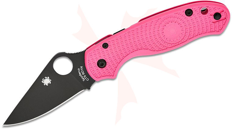 Spyderco Para 3 Lightweight Compression Lock Folding Knife 2.92 inch CTS-BD1N Black Plain Blade, Pink FRN Handles (Paramilitary 3)