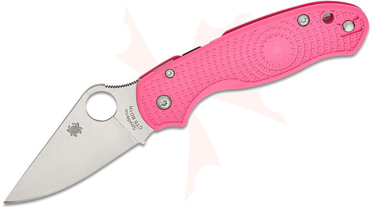 Spyderco Para 3 Lightweight Compression Lock Folding Knife 2.92 inch CTS-BD1N Satin Plain Blade, Pink FRN Handles (Paramilitary 3)