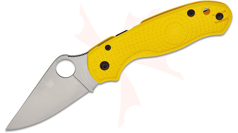 Spyderco Para 3 Salt Lightweight Compression Lock Folding Knife 2.92 inch CPM-MagnaCut Satin Plain Blade, Yellow FRN Handles (Paramilitary 3)