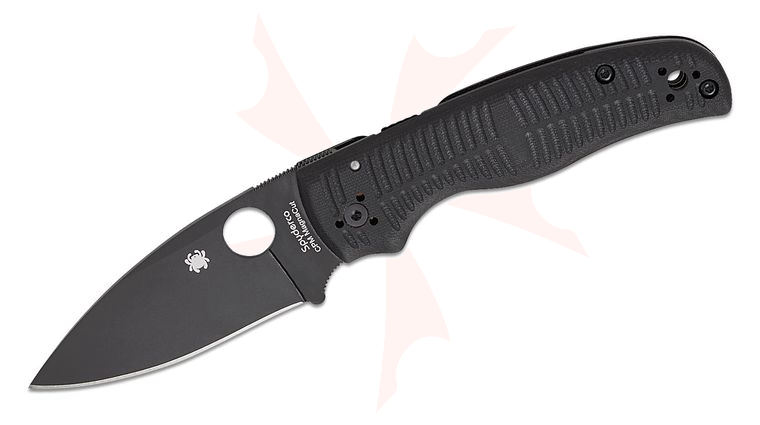 Spyderco Shaman Salt Folding Knife 3.58 inch CPM-MagnaCut Black DLC Plain Blade, Black G10 Handles