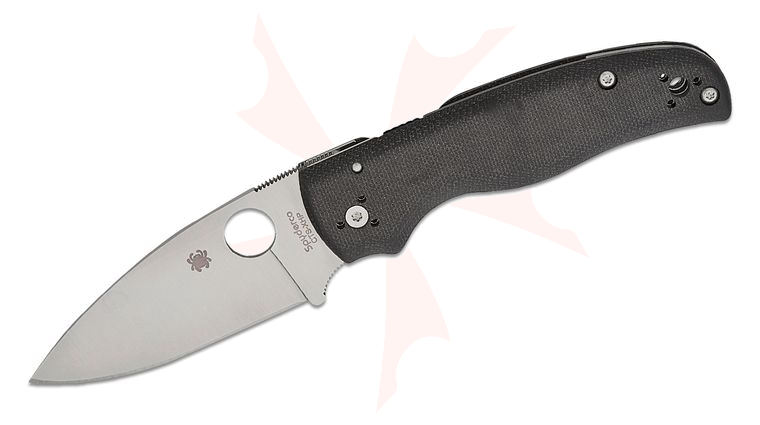 Spyderco Limited Run Shaman Compression Lock Folding Knife 3.58 inch CTS-XHP Satin Plain Blade, Black Canvas Micarta Handles