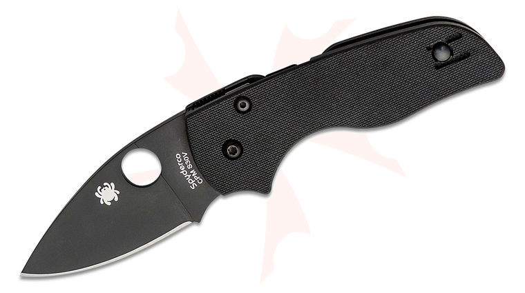 Spyderco Lil' Native Compression Lock Folding Knife 2.47 inch CPM-S30V Black Plain Blade, Black G10 Handles
