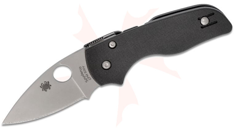 Spyderco Lil' Native Compression Lock Folding Knife 2.47 inch CPM-S30V Satin Plain Blade, Black G10 Handles