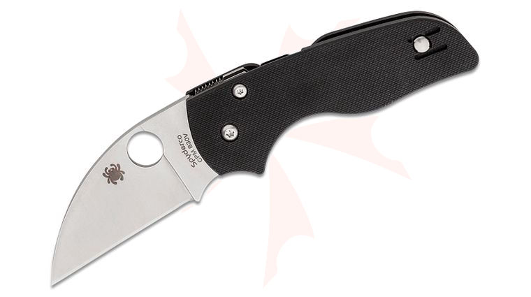 Spyderco Lil' Native Wharncliffe Compression Lock Folding Knife 2.44 inch CPM-S30V Satin Plain Blade, Black G10 Handles