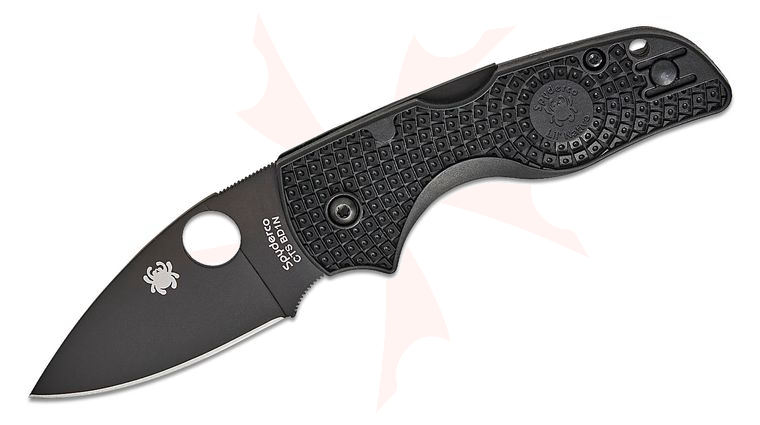 Spyderco Lil' Native Lightweight Lockback Folding Knife 2.47 inch CTS-BD1N Black Plain Blade, Black FRN Handles