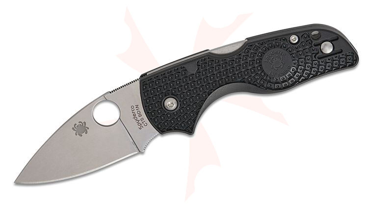 Spyderco Lil' Native Lightweight Lockback Folding Knife 2.47 inch CTS-BD1N Satin Plain Blade, Black FRN Handles