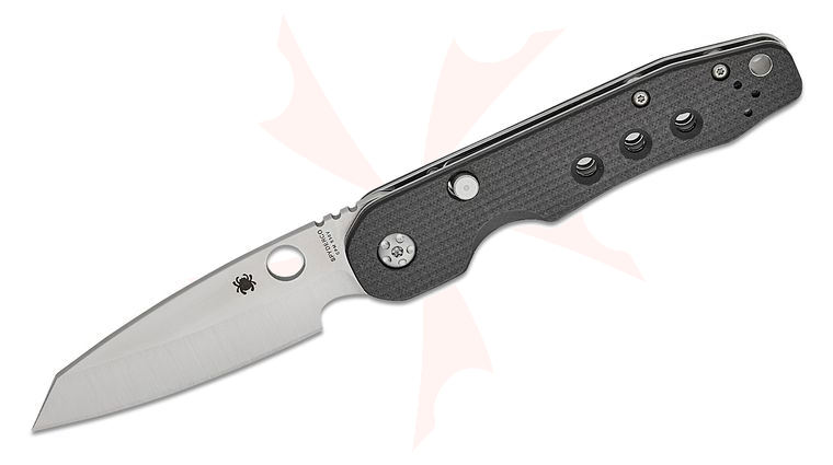 Spyderco Kevin Smock Folding Knife 3.45 inch S30V Satin Plain Blade, Carbon Fiber/G10 Laminate Handles