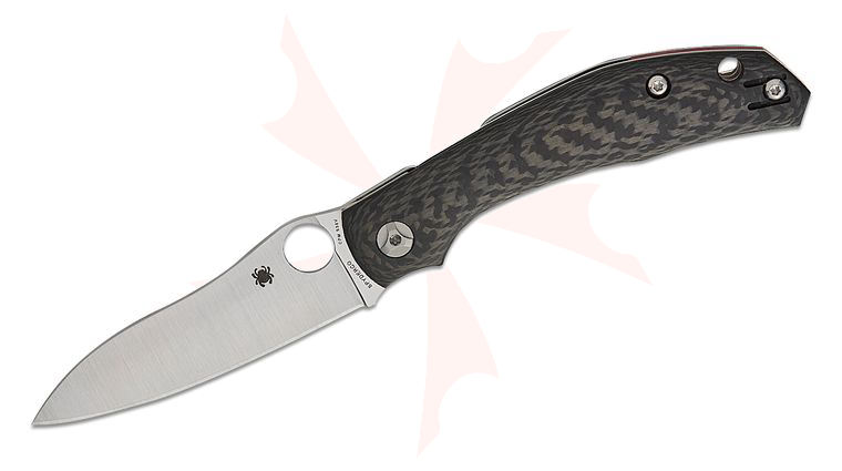 Spyderco Alistair Phillips Kapara Folding Knife 3.6 inch S30V Satin Plain Blade, Carbon Fiber Handles