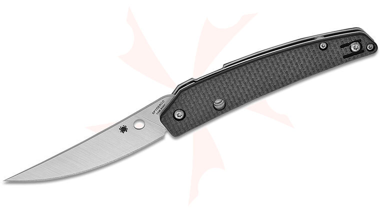 Spyderco Paul Alexander Ikuchi Flipper Knife 3.26 inch S30V Satin Plain Blade, Carbon Fiber/G10 Laminate Handles