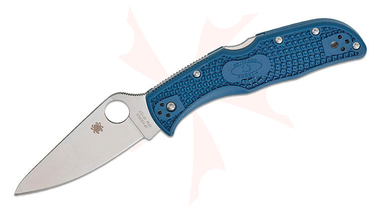 Spyderco Endela Lightweight Folding Knife 3.41 inch CPM-SPY27 Satin Plain Blade, Cobalt Blue FRN Handles