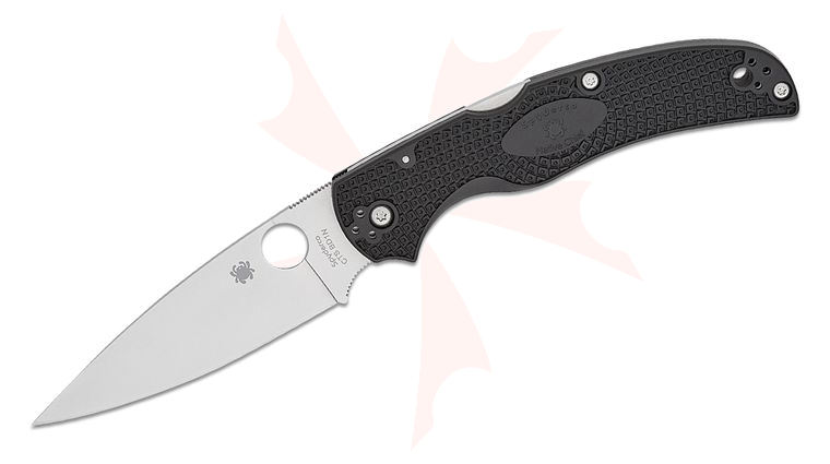 Spyderco Native Chief Lightweight Folding Knife 4.02 inch CTS-BD1N Satin Plain Blade, Black FRN Handles