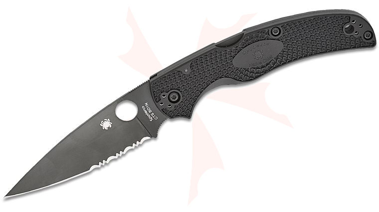 Spyderco Native Chief Lightweight Folding Knife 4.02 inch CTS-BD1N Black DLC Combo Blade, Black FRN Handles