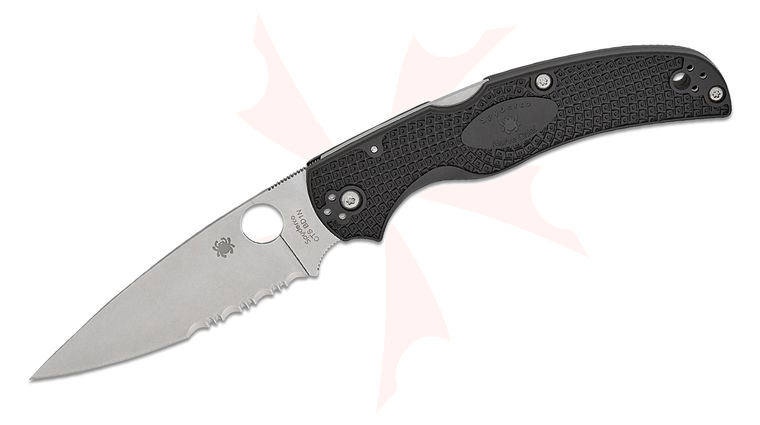 Spyderco Native Chief Lightweight Folding Knife 4.02 inch CTS-BD1N Satin Combo Blade, Black FRN Handles