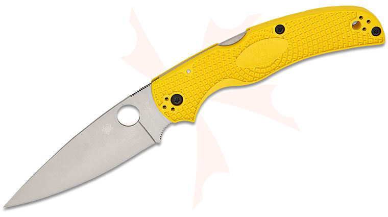 Spyderco Native Chief Lightweight Salt Folding Knife 4.02 inch CPM-MagnaCut Satin Plain Blade, Yellow FRN Handles