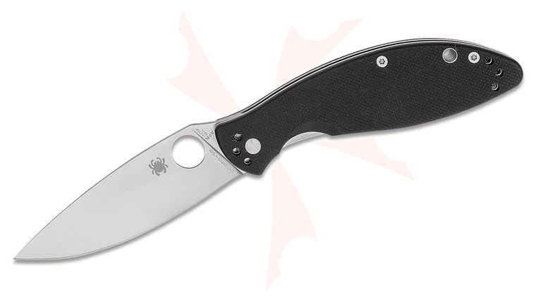 Spyderco Astute Folding Knife 3.02 inch Satin Plain Blade, Black G10 Handles