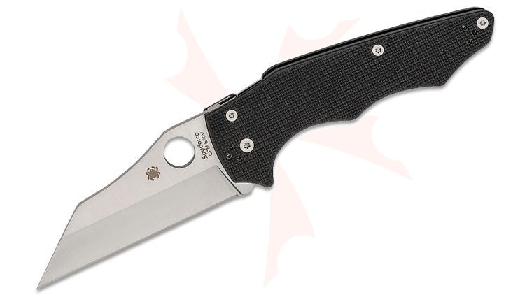 Spyderco YoJumbo Folding Knife 4 inch S30V Satin Plain Blade, Coarse Black G10 Handles